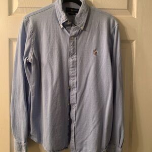 Ralph Lauren Light Blue Button-Down Knit Oxford Shirt